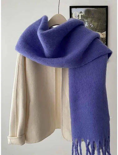 Miniatura 111 de Bufanda grande y gruesa de gran tamaño, esponjosas, de lana grande, gruesa, cálida para invierno