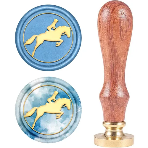 Miniatura 17 de CRASPIRE Sello de cera de caballo de 0.98 pulgadas (0.984 in), diseño de vaquero occidental, vintage, retro, cabeza de latón, mango de madera