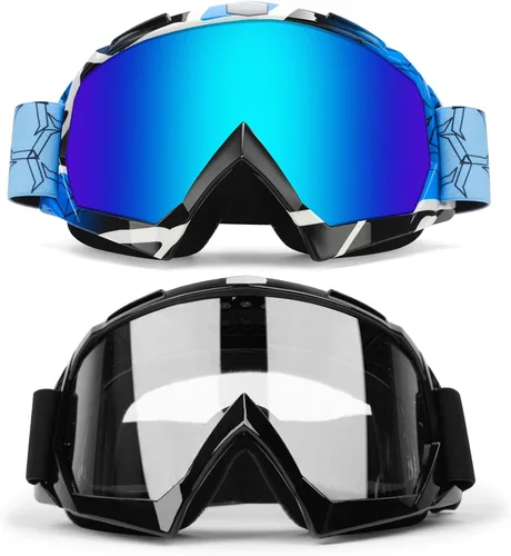 Miniatura 8 de Lentes de motocross y cuatrimoto - Lentes de carreras MX y MTB, lentes de protección para bicicleta, lentes de seguridad para adultos, jóvenes