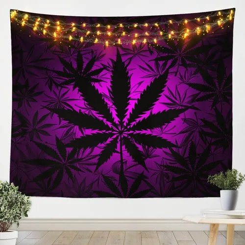 Erosebridal Tapiz de hojas de 51 x 59 pulgadas para decoración de habitación de niños, adolescentes, niñas, adultos, color morado brillante para