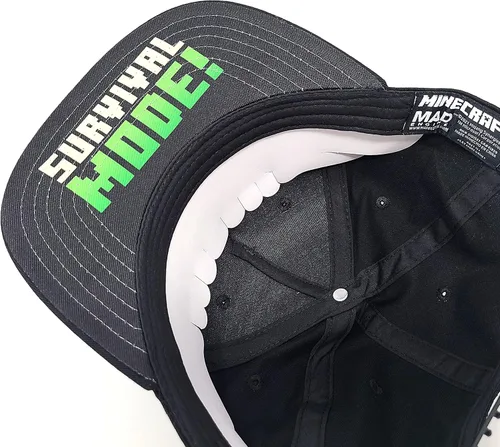 Miniatura 5 de Minecraft Gamer Hat para niños Survival Mode Snapback Cap Cool Kids Hat Negro