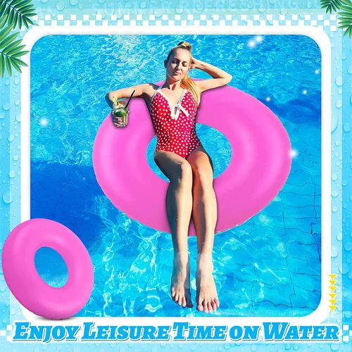 Miniatura 3 de Civaner 12 flotadores inflables para piscina, tubos de natación de neón de 35 pulgadas para adultos, flotadores de piscina a granel para playa