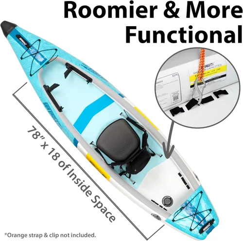 Miniatura 6 de Sea Eagle EZLITE 10 ultraligero, todo tejido, punto caído, rígido, alto rendimiento, fácil instalación, kayak inflable individual de 10 pies