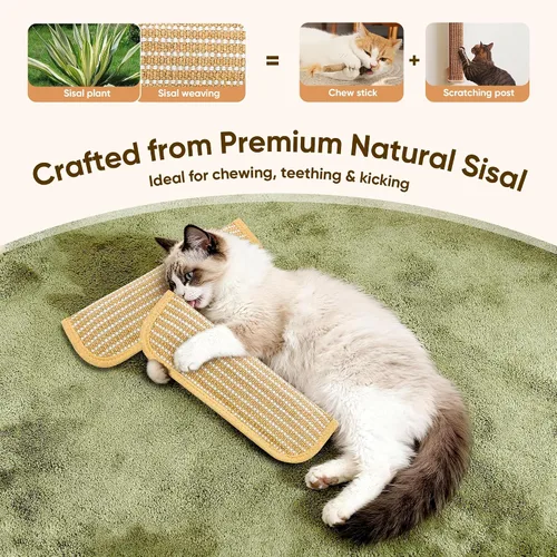 Miniatura 4 de Sisal - Almohada de hierba gatera de juguete Kickers, paquete de 2 juguetes interactivos de hierba gatera con mezcla de hierbas orgánica de 8000 mg