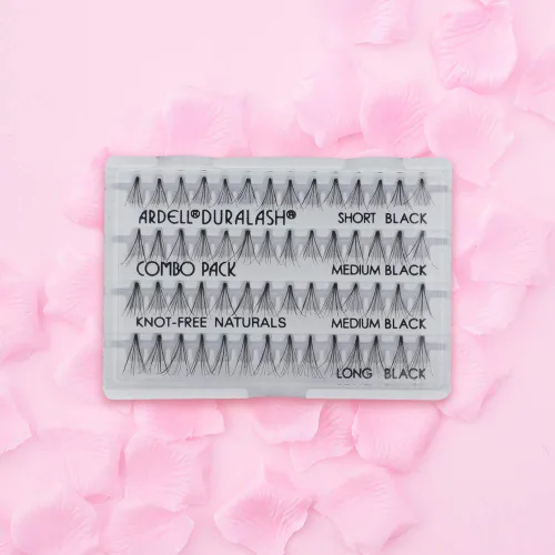 Miniatura 5 de Ardell Pestañas postizas individuales – Combo, negro, aspecto natural, racimos de pestañas, fácil aplicación para efecto de extensión de pestañas