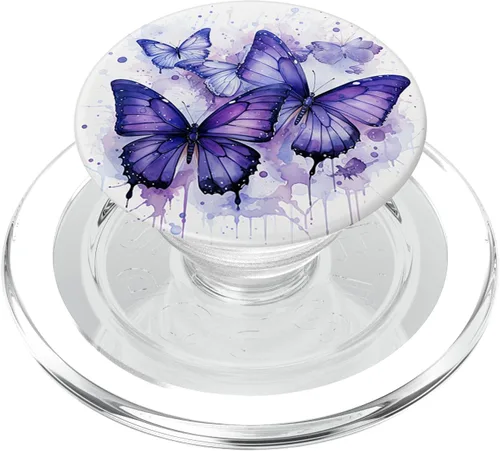 Miniatura 8 de mariposa estética púrpura mariposas naturaleza azul PopSockets PopGrip intercambiable