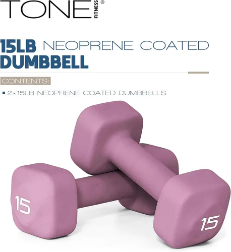 Miniatura 14 de Tone Fitness Pares de Mancuernas de Pesas de Neopreno con Cabeza Cuadrada Antirrodamiento Múltiples Opciones Azul