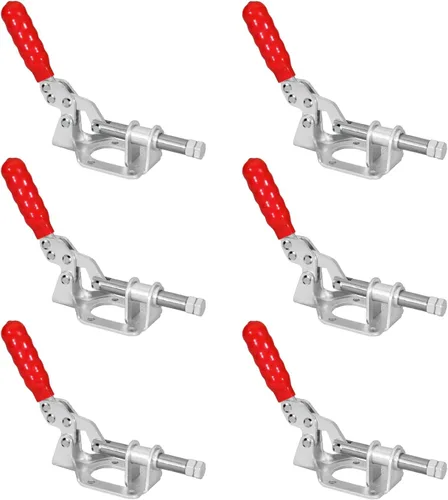 Miniatura 7 de POWERTEC Abrazadera de palanca grande de 6 pulgadas, paquete de 2 con tuercas y arandelas, pie de abrazadera de gran tamaño compatible