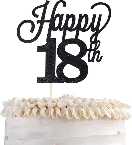 Miniatura 59 de 1 paquete de decoración para pastel de 12 años, purpurina negra número 12, doce cumpleaños, decoración para felicitaciones a 12 años de edad, 12