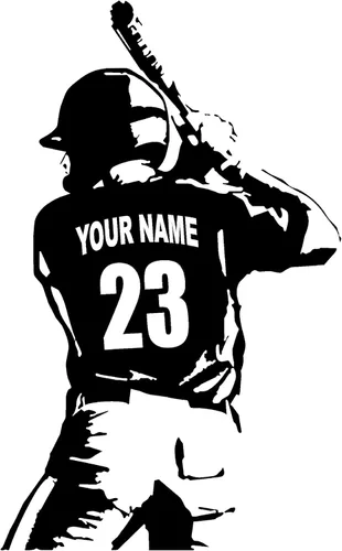 Calcomanía de pared personalizada de jugador de béisbol – Elige tu nombre y números de camisetas de jugador personalizadas, calcomanía de vinilo