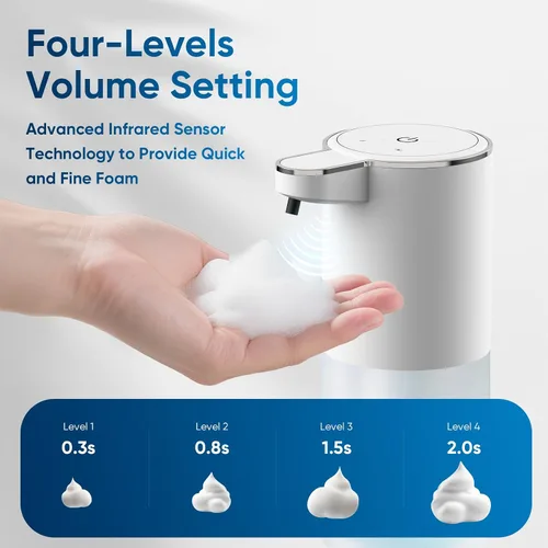 Miniatura 7 de Dispensador Automático de Jabón Líquido Sin Contacto – 400ml Dispensador de Jabón Líquido para Manos para Baño y Cocina, Montaje en Pared