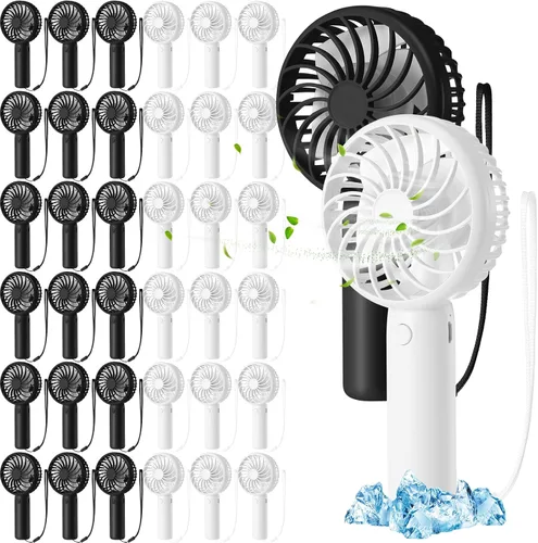 Miniatura 15 de Tujoe Mini ventilador de mano potente de 3 velocidades, ventilador personal pequeño portátil recargable con base USB para mujeres, maquillaje
