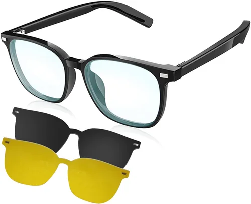 Miniatura 10 de Gafas inteligentes para mujeres y hombres, anteojos de audio Bluetooth con lentes que cambian de color, altavoces de sonido de oído abierto, carga