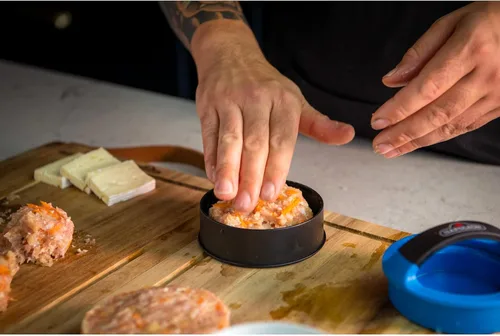 Miniatura 3 de Napoleon Kit de prensa gourmet para hamburguesas, prensa deslizante, hamburguesas rellenas, apto para lavavajillas