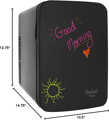 Miniatura 8 de Cooluli minirefrigerador de 15 L con pizarra magnética - refrigerador pequeño portátil para viajes, auto y oficina, V15LE2BK