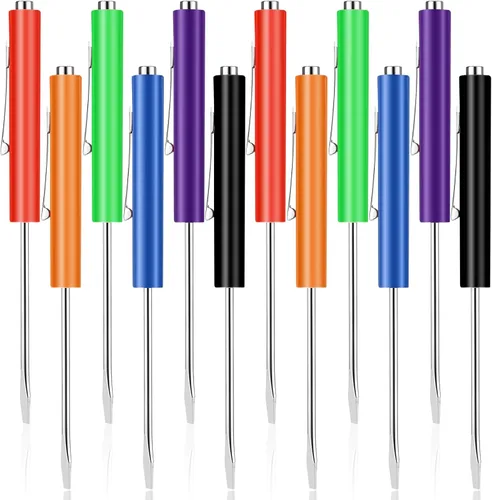 Miniatura 33 de 12 piezas de destornilladores de bolsillo mini con tops y destornilladores de bolsillo con imán, destornillador de bolsillo magnético para Negro