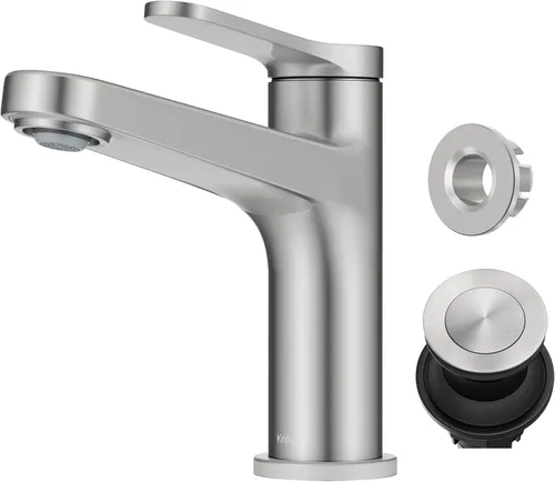 Miniatura 23 de KRAUS Indy Grifo de baño sin contacto con sensor táctil con caja de control y mezclador de temperatura en acero inoxidable libre de manchas, Acero