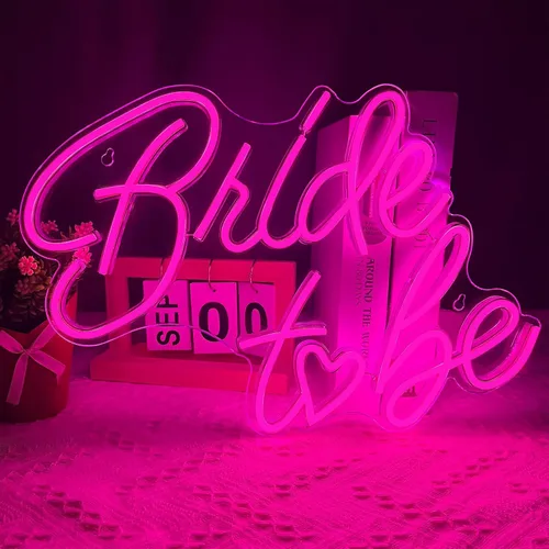 Letrero de neón para futura novia, luces de neón LED rosas USB para boda, luces de neón para despedida de soltera, compromiso, fiesta de compromiso,