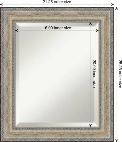 Miniatura 4 de Amanti Art Espejo de baño de madera, espejo de pared plateado champán Fleur para usar como espejo de tocador de baño sobre fregadero