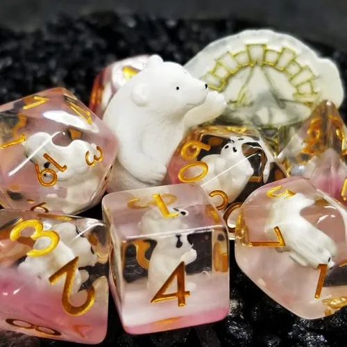 Miniatura 5 de Sage's Portal - Juego de dados de Animales Familiares de Resina para D&D, Juego de dados poliédricos para Dungeons and Dragons RPG, Pathfinder