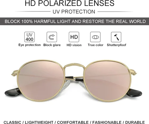 Miniatura 4 de Gafas de sol polarizadas para niños marco de metal clásico para bebés niños y niñas de 0 a 18 años tres tamaños 100 protección UV