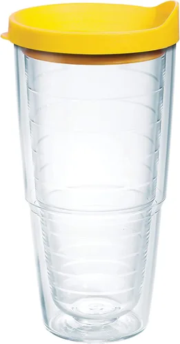 Miniatura 53 de Taza de viaje Tervis de doble pared transparente y colorida con tapa fabricada en Estados Unidos mantiene las bebidas frías y calientes, 24 onzas