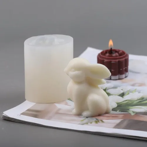 Miniatura 5 de Molde de resina de conejo de Pascua, moldes de silicona de fundición de resina para decoración del hogar y fabricación de velas, molde en espiral