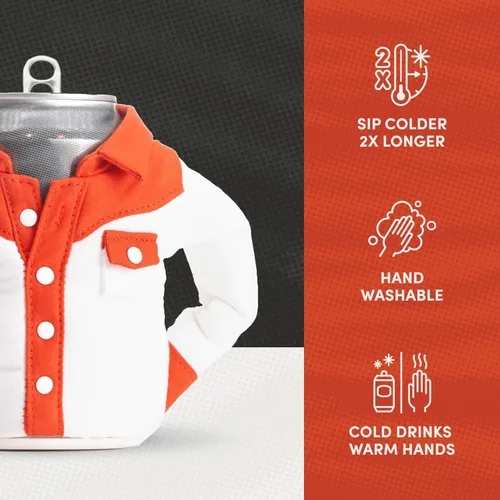 Miniatura 7 de Puffin - The Howdy Cowboy Shirt - Enfriador de latas aislado de 12 oz I Aislante de botellas de cerveza y latas de refrescos, mantiene las bebidas