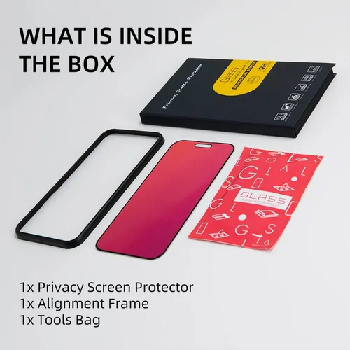 Miniatura 2 de EGKimBa Protector de pantalla de privacidad Compatible con iPhone 14 Pro Max, iPhone 16 Plus, 15 Plus, 6.7 pulgadas Vidrio templado electroplateado