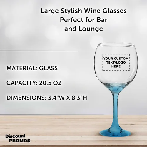 Miniatura 4 de Juego de copas de vino personalizadas para boda Premiere de 20.5 onzas, paquete a granel personalizado, cristalería de restaurante, perfectas