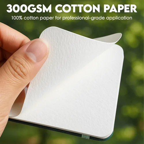 Miniatura 5 de KOVIEDE Diario de acuarela de 5.5 x 3.5 pulgadas, 140 libras/300 GSM, cuaderno de bocetos de color de agua 100% algodón, bloc de papel de acuarela