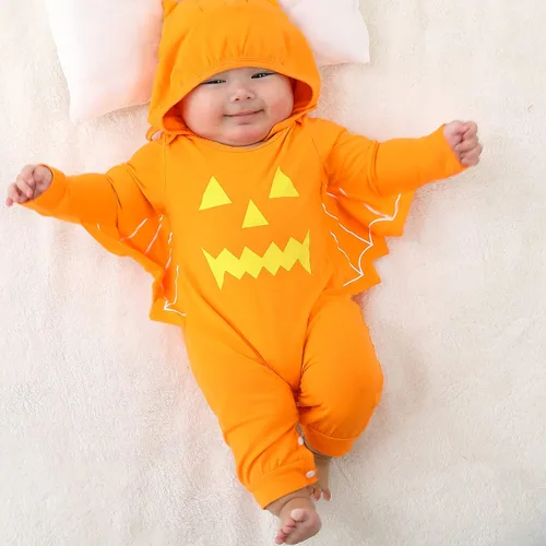 Miniatura 2 de Unutiylo Disfraz gótico de Halloween para bebé, disfraz de calabaza, murciélago, vampiro, cosplay, enterizo personalizado para bebé niño