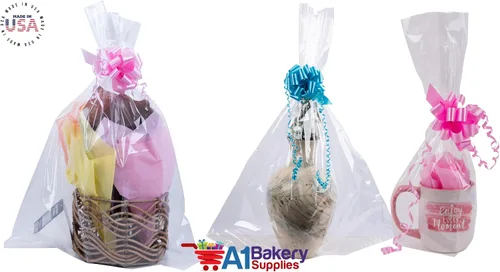 Miniatura 3 de A1 Bakery Supplies CELLO Bags - Paquete de 10 bolsas de regalo de celofán extra grandes de 30 x 40 pulgadas para cestas – juguetes, regalos y más