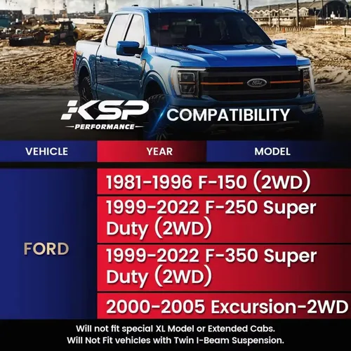 Miniatura 2 de KSP 2" Kits de elevación para F250 F350 1999-2022, espaciador de elevación frontal de 2 pulgadas con extensores de perno de 3/4" compatibles