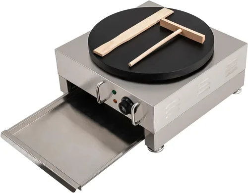 Miniatura 4 de Máquina de crepas comercial de 16 pulgadas de 2200 W, máquina eléctrica para panqueques con placa calefactora redonda antiadherente para crepé