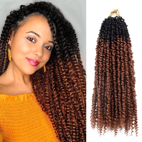 Miniatura 8 de Cabello Passion Twist – 8 pulgadas Passion Twist Crochet Hair para mujer, 8 paquetes de cabello rizado pretrenzado Passion Twists extensiones de 1b