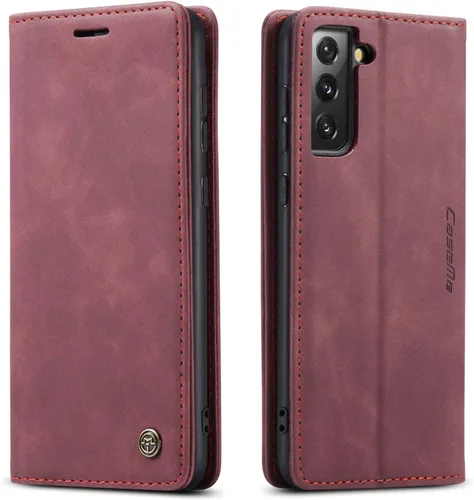 Miniatura 34 de Funda tipo cartera compatible con Samsung Galaxy S21 con tarjetero de bloqueo RFID, funda de piel con función atril para Samsung Galaxy S21 de 6.2