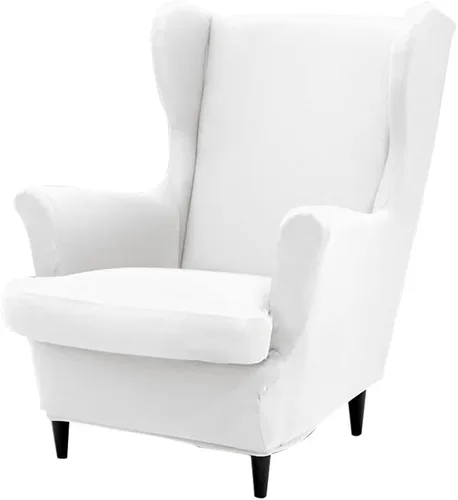 Miniatura 35 de Fundas para silla Wingback, 2 piezas, fundas elásticas para sillón de ala de color sólido con parte inferior elástica, protector de muebles