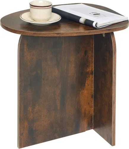 AWASEN Mesa auxiliar, pequeña mesa auxiliar triangular para sala de estar, mesa decorativa moderna con mesa única, mini mesita de noche para Marrón
