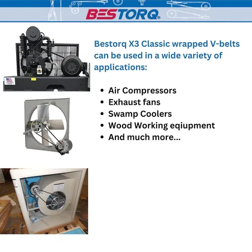 Miniatura 6 de BESTORQ Cinturón en V A15 o 4L170, correa en V de goma envuelta clásica X3, negro, circunferencia exterior de 17 pulgadas x .51 pulgadas de ancho x