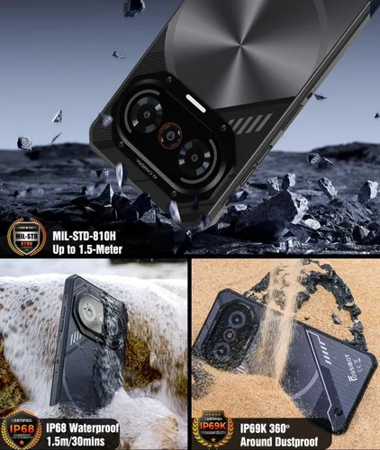 Miniatura 8 de FOSSIBOT F114 28GB+256GB Teléfono resistente desbloqueado 120Hz, 6.67 pulgadas Gorilla Glass, teléfono celular delgado de 0.425 in, teléfono