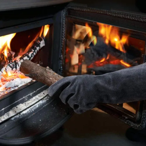 Miniatura 9 de OZERO Guantes de soldadura resistentes al calor 932°F de cuero de vaca de 16 pulgadas, manga larga y forro aislante, guantes de barbacoa