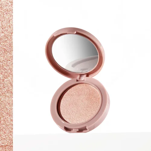 Mally Beauty Positive Radiance Skin Perfecting Highlighter, fórmula luminosa en polvo líquido, rosa perlado