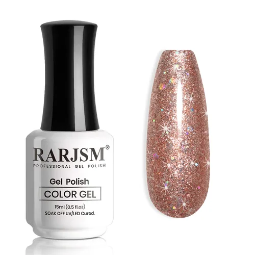 Miniatura 29 de RARJSM Esmalte de uñas de gel con purpurina de nieve, diamante brillante, gel de uñas de color blanco lechoso con pigmentos plateados y brillantes