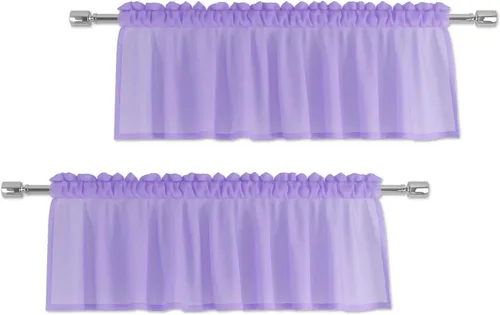 Miniatura 14 de Cenefas traslúcidas beige de 18 pulgadas, cortinas para ventana de sala de estar, dormitorio, cocina, mini paneles de cortina cortos pequeños