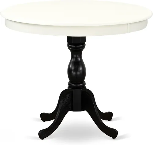 Miniatura 19 de East West Furniture AMT-ABC-TP - Mesa de cocina moderna y antigua, mesa de comedor redonda con base de pedestal, 36 x 36 pulgadas, crema