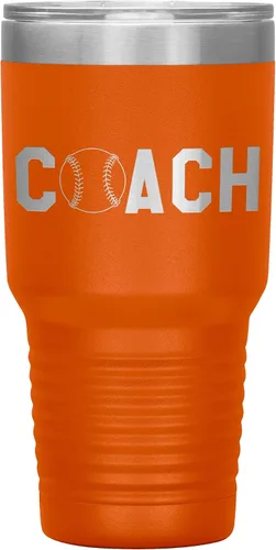 Miniatura 10 de Vaso de entrenador de béisbol, regalo de entrenador de béisbol, 30 onzas, con aislamiento, grabado de acero inoxidable, color negro
