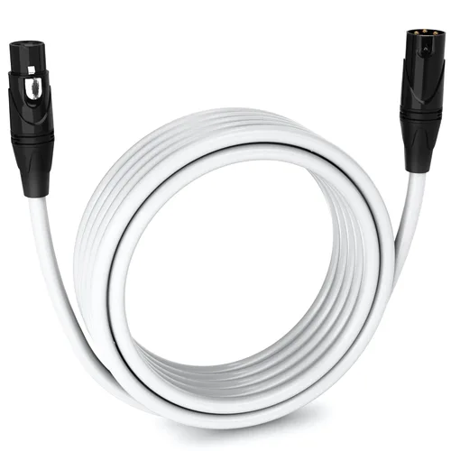 Miniatura 135 de LyxPro Cable de micrófono XLR hembra a macho de ángulo recto de 3 pines de 1.5 pies para altavoces amplificados, interfaz de audio, rendimiento