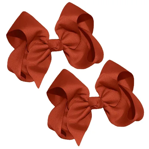 Miniatura 46 de WEBB DIRECT2U Juego de dos lazos para el pelo de grogrén sólido de 4 pulgadas, pinzas de cocodrilo, color verde manzana