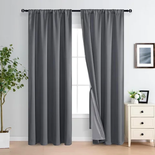 Miniatura 58 de XWZO Cortinas Opacas 100% Blancas - Cortinas de Bloqueo Total de Calor y Luz con Forro Negro para Dormitorio/Cuarto de Lavado, Paneles de Ventana
